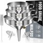 Stainless Steel Funnel, Walfos 3 Pack Kitchen Funnel with 2 Removable Strainer