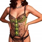 MOOLIGIRL Women's Lingerie Set Sexy Corset Sets with Elegant Floral Lace Trim, Garter Belts Bod MOOLIGIRL Women's Lingerie Set Sexy Corset Sets with Elegant Floral Lace Trim, Garter Belts Bod