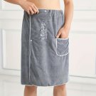 Men  Fleece Shower Skirt with Pockets – Embroidered- Ultra-Absorbent Bath Towel Wrap