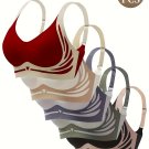 5pcs High Support Seamless Wireless Bras , Full Coverage REMOVABLE Pa