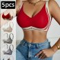 5pcs High Support Seamless Wireless Bras , Full Coverage REMOVABLE Pa