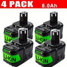 4PACK 8.0Ah 18V P108 Battery Compatible With Ryobi 18V ONE+ Battery Replacement P108 P102 P103 4PACK 8.0Ah 18V P108 Battery Compatible With Ryobi 18V ONE+ Battery Replacement P108 P102 P103