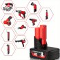 2pcs or 4pcs 8.0Ah High-Capacity Lithium-ion Replacement Batteries, for Milwaukee M-12 Cordless
