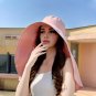 1pc Elegant Wide Brim Shawl Sun Hat, Fashionable in Summer, Protection, Ideal Travel And Beach