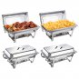 Chafing Dishes for Buffet 4 Pack, 9QT Full Size Rectangular Chafing Dish Buffet Set, Stainless