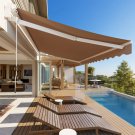 Retractable Awning Patio Sun Shade Shelter Cover - Outdoor Awnings for Shop, Restaurant, Cafe,