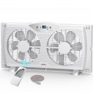 shinic Twin Window Fan with Remote, 9-Inch Blades Reversible Airflow, Thermos... shinic Twin Window Fan with Remote, 9-Inch Blades Reversible Airflow, Thermos...