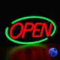 New Ultra Bright Oval LED Neon Sign  23x12"- Open - Remote Controlled (G...