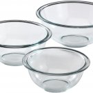 Pyrex Essentials (3-Piece) Glass Mixing Bowls Set For Prepping, Baking and Cooking, Preheated O