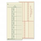 TOPS Time Cards, Weekly, 2-Sided, Named Days, 3-3/8" x 8-1/4", Manila, Green/Red