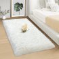 Ciicool White Fur Rug Fluffy Rug, 2x4 ft Small Faux Fur Rugs for Bedroom, Wahable  Faux Sheepskin