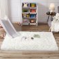 Ciicool White Fur Rug Fluffy Rug, 2x4 ft Small Faux Fur Rugs for Bedroom, Wahable  Faux Sheepskin