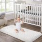 Ciicool White Fur Rug Fluffy Rug, 2x4 ft Small Faux Fur Rugs for Bedroom, Wahable  Faux Sheepskin