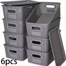 6pcs Durable white Black or Gray Stackable Plastic Toys Storage Bins with Lids 6pcs Durable white Black or Gray Stackable Plastic Toys Storage Bins with Lids