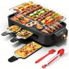 Raclette Electric Barbecue Grill, Fully Detachable, With Frying Pan  , Three Hand Trays
