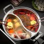 [Stainless Steel Dual Hot Pot] Stainless Steel Dual Compartment 12.6-inch Hot Pot, Thickened De