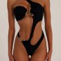 Midnight Luxe One-Piece – Black with Gold Accents Swimsuit