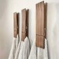 Set Of 3, Rustic Wooden Hooked Towel Rack - Wall Mounted, Large Capacity, Rust Resistant Bathro