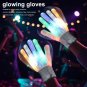 LED Light Up Glow Rave Gloves LED Colorful Flashing Finger Lighting Mittens for Entertainment C