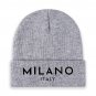 Milano Embroidered Beanie | Unisex Sports Leisure Stretch Foldable Knitted Hat,