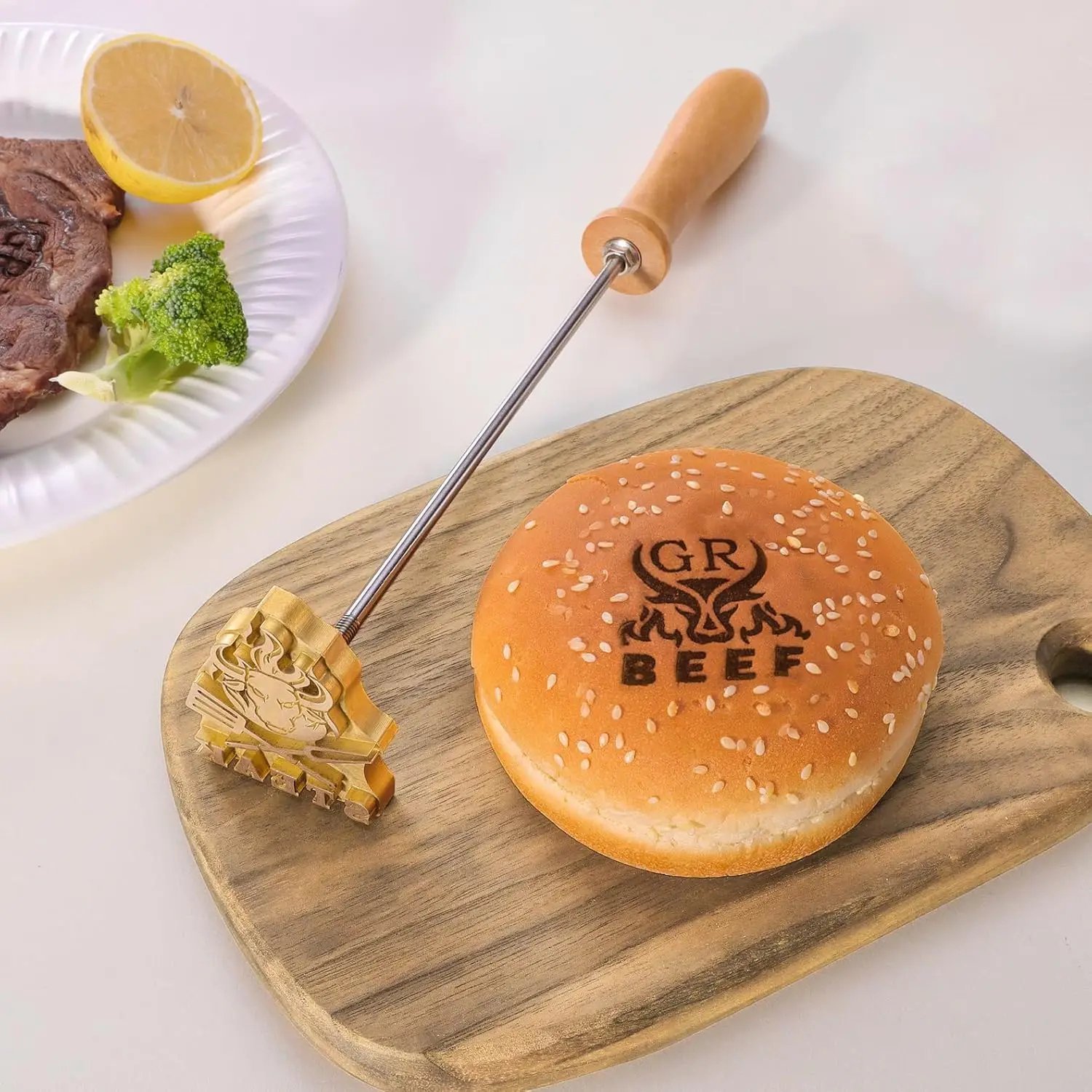 Custom Logo Branding Iron for Burger  Steak  food ,Pro  BBQ for Lasting Impression