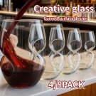 Stemless Wine Glasses - 16oz Clear Short Wine Glasses Set Of 4/8pack with Finger Indentations - Stemless Wine Glasses - 16oz Clear Short Wine Glasses Set Of 4/8pack with Finger Indentations -