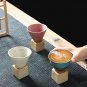 Ceramic Coffee Cup with Base 100mlCreative Triangular Cone Porcelain Cup Funnel Coffee Tea