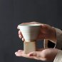 Ceramic Coffee Cup with Base 100mlCreative Triangular Cone Porcelain Cup Funnel Coffee Tea