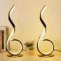Modern Spiral Bedside Lamp &acirc;�� 3-Way Dimmable with USB-C Charging Port
