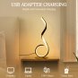 1/2pcs Modern Spiral Bedside Lamp – 3-Way Dimmable with USB-C Charging Port