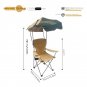 Portable Folding Chair with Canopy Sun Shade Cup Holder Outdoor Camping Chair