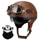German Style Motorcycle Half Helmet DOT Approved Leather Low Profile Adult Helmet German Style Motorcycle Half Helmet DOT Approved Leather Low Profile Adult Helmet