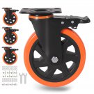 6" Heavy Duty Caster Wheels Set of 4 Brakes 3000 lbs Free Shipping