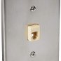 Leviton C0256-SS Stainless Steel Surface Mount Telephone Wall Jack 6P4C