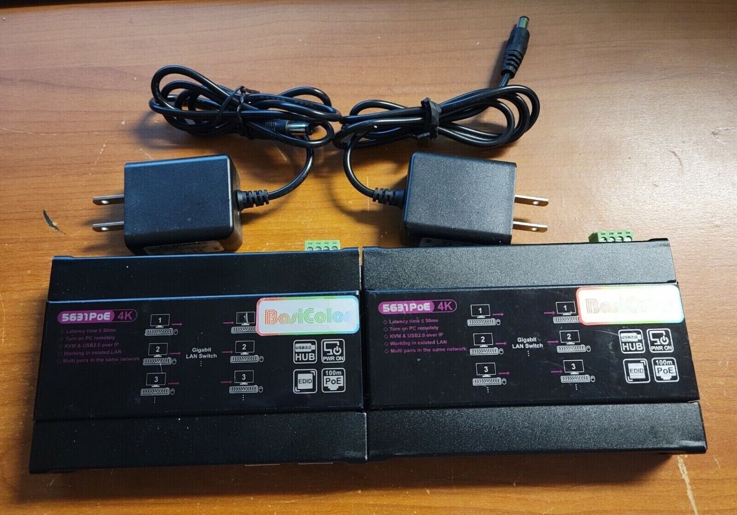 5631POE Basicolor 4K HDMI KVM USB Extender KVM TCP/IP Over Ethernet CAT5e/ 6