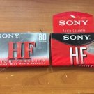 Sony HF 60 Audio Cassette Tapes High Fidelity/Normal Bias New/Sealed; lot of 2