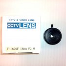 CCTV Video TV Lens 1/3" FH1620F 16mm F2.0 C-Mount