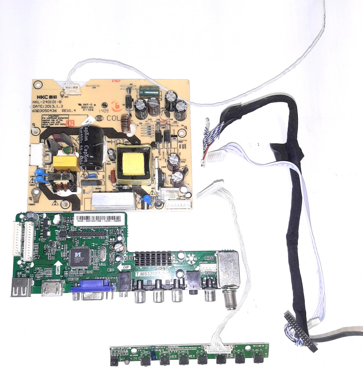 Hitachi Model LE24K308 TV PCB Board Set a104