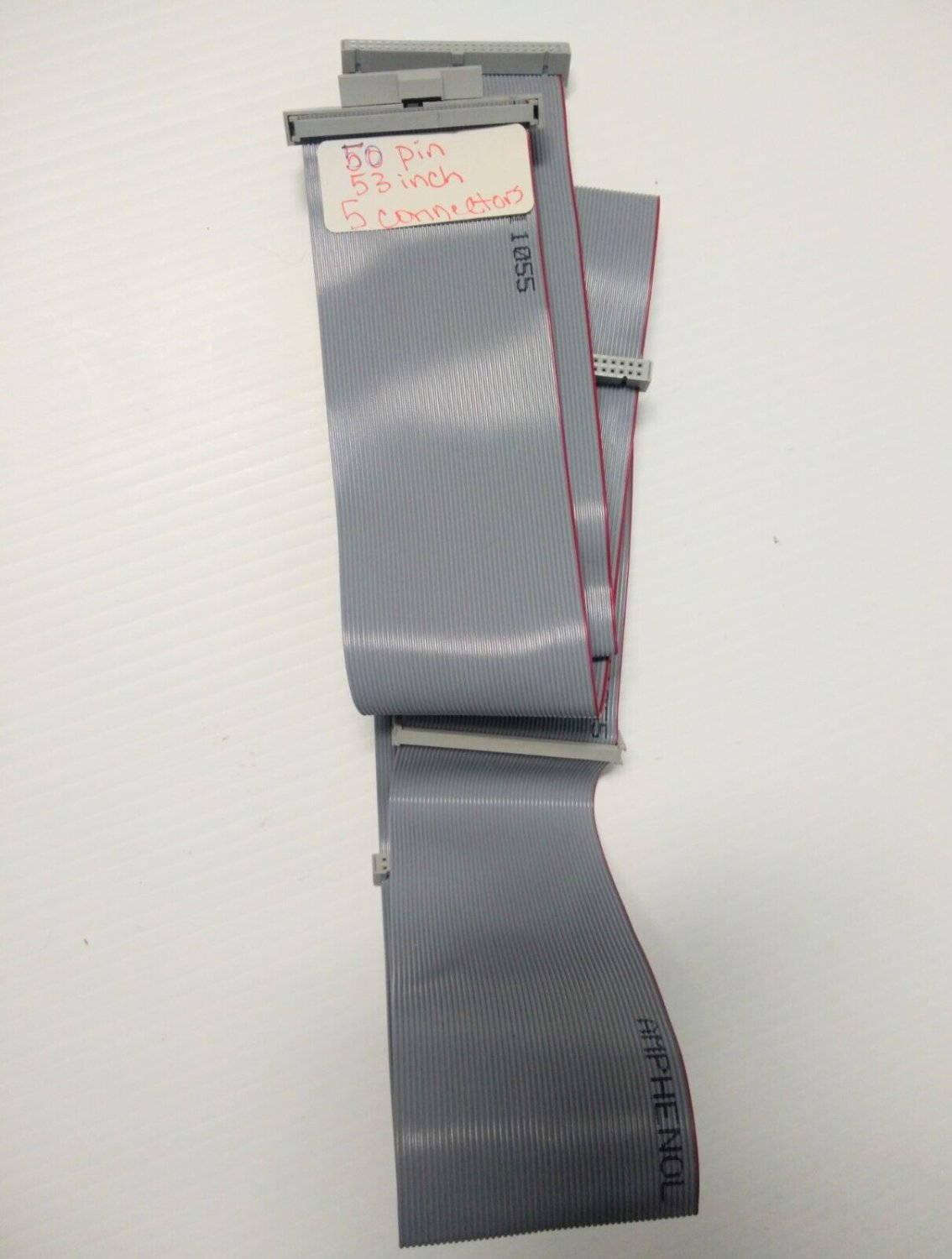 Amphenol SCSI Flat Ribbon Internal Cable 53" 50 Pin 5 Connectors