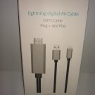 Lightning Digital HDTV AV Cable Plug and Play 1800mm for Apple iPhone iPad