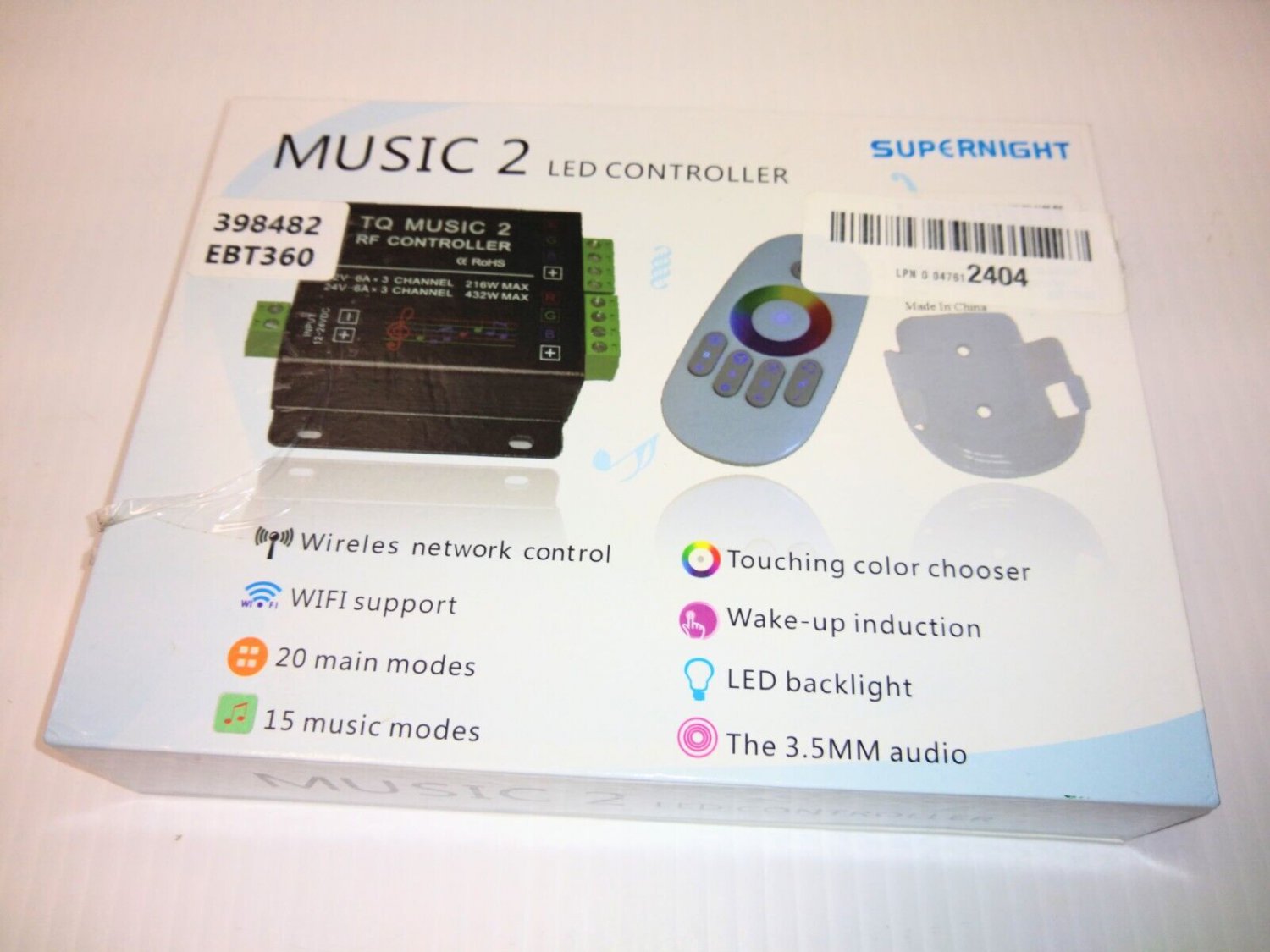 Music Touch RF 18A DC12-24V Audio 3.5mm Remote Control For LED RGB Strip Light