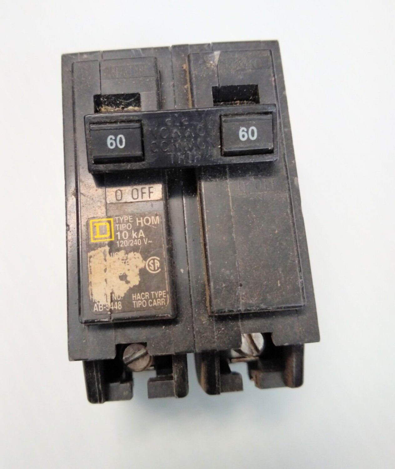 Square D HOM260 Plug-In 2-Pole Duplex Circuit Breaker 60 Amp 120/240 Volt