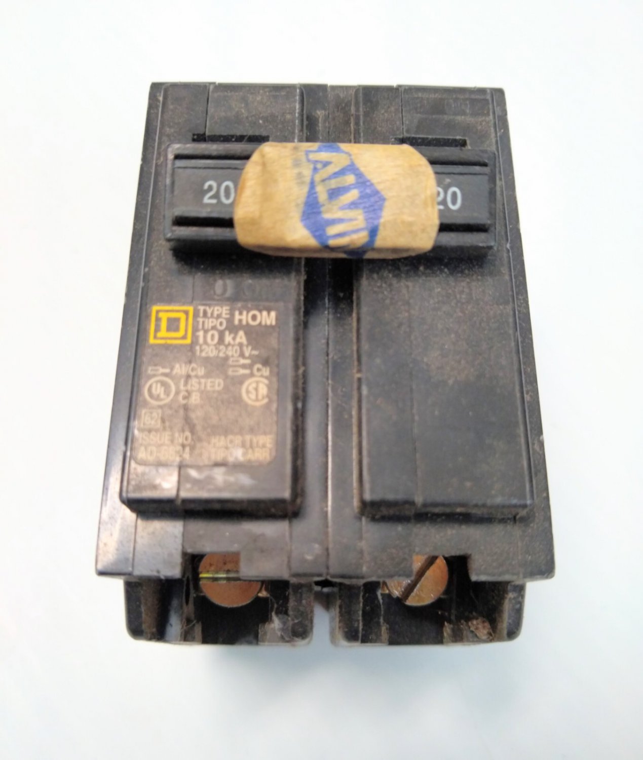 Square D HOM2 Plug-In 2-Pole Duplex Circuit Breaker 20 Amp 120/240 Volt