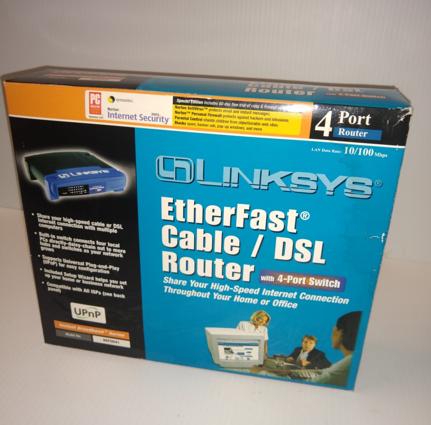 Linksys EtherFast Cable/DSL Router w/4-port switch #BEFSR41