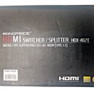 Monoprice HDMI Switcher/Splitter HD 1080P with Remote & Manual HDX-402E