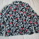 Alfred Dunner Red White Back Floral Blouse Size 20 Long Sleeve
