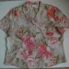 Alfred Dunner Floral Tailored Short Sleeve Blouse Size 18