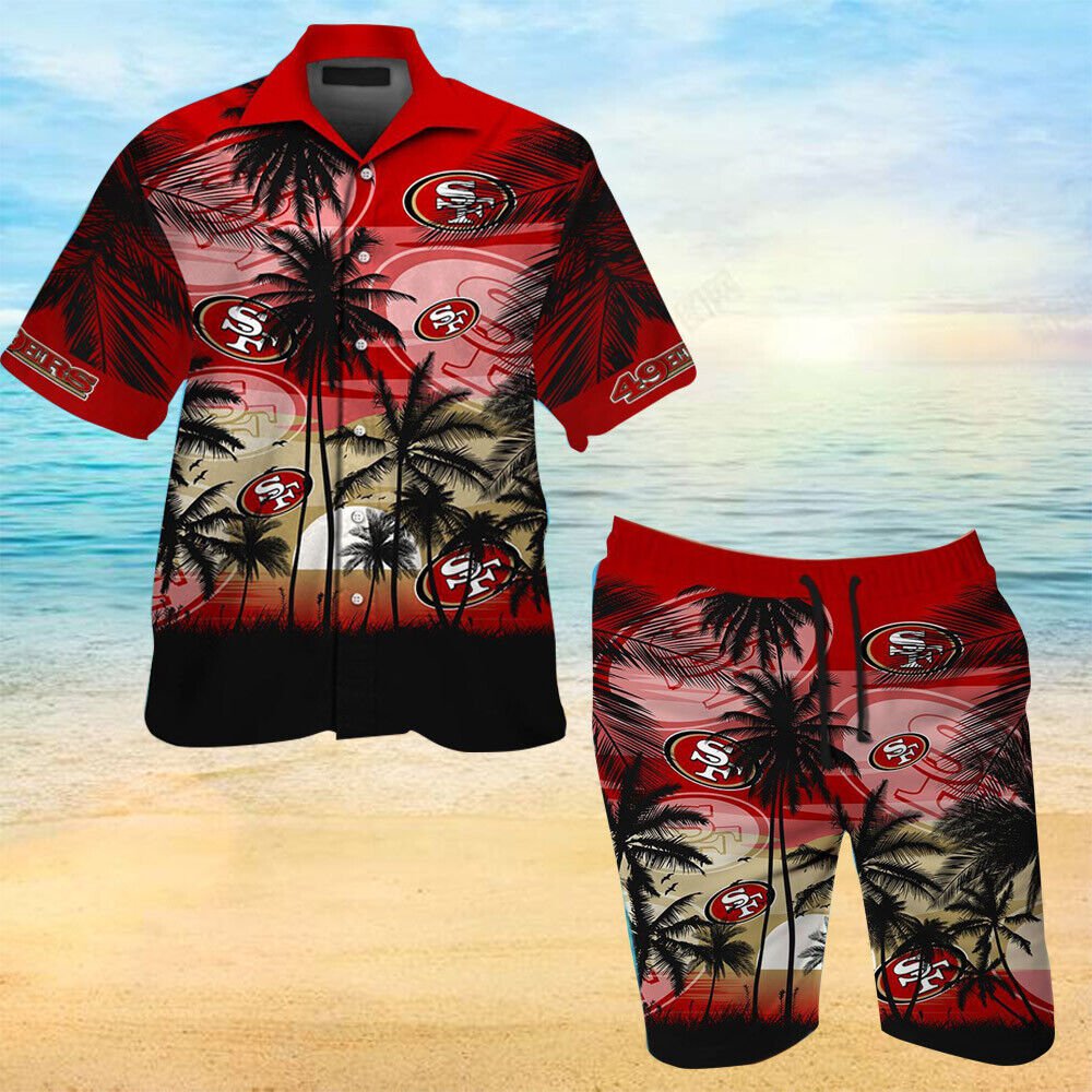 San Francisco 49ers Tropical Sunset Hawaiian Suit Adult and Youth