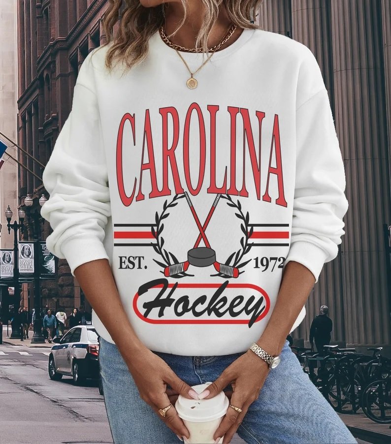 Carolina Hurricanes Ice Hockey Sweatshirt Vintage College Style