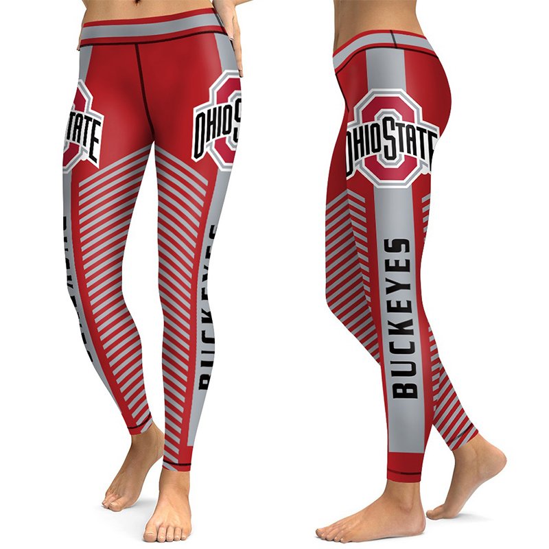 Ohio State Buckeyes Stripes NCAA High Waisted Legging